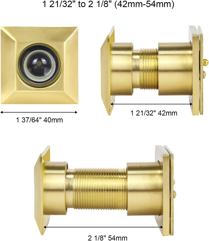 Earl Diamond Solid Brass Square HD 220 Degree Door Viewer Peephole with 28mm ... gallery