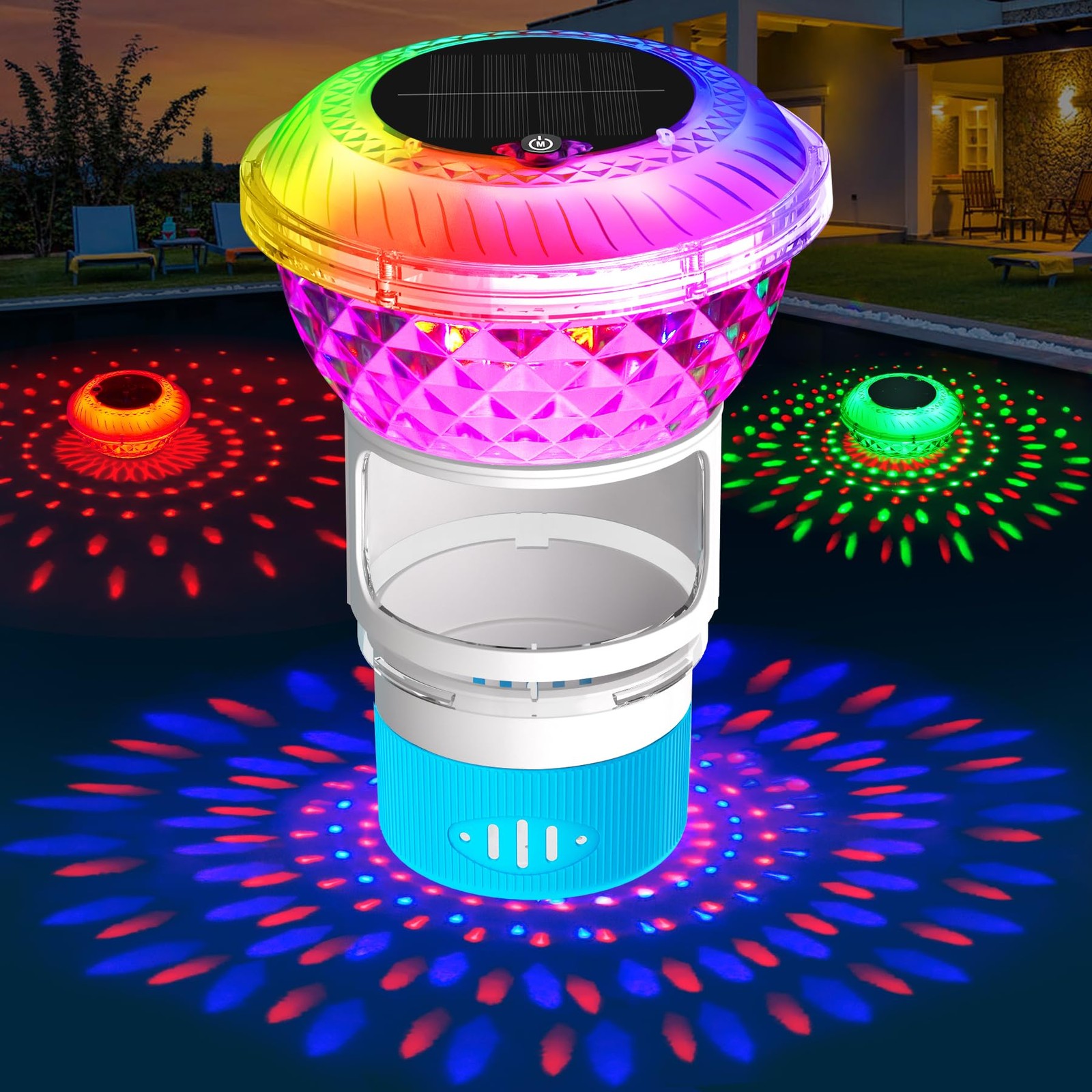 Pool Chlorine Floater, Solar Chlorine Floater with Colorful Lights, 3 Inch Ch... gallery