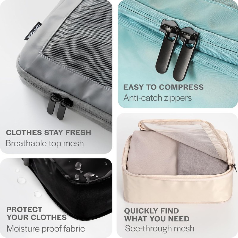 Aerotrunk Compression Packing Cubes for Travel - Luggage Organizer Bags - 6-Pack gallery