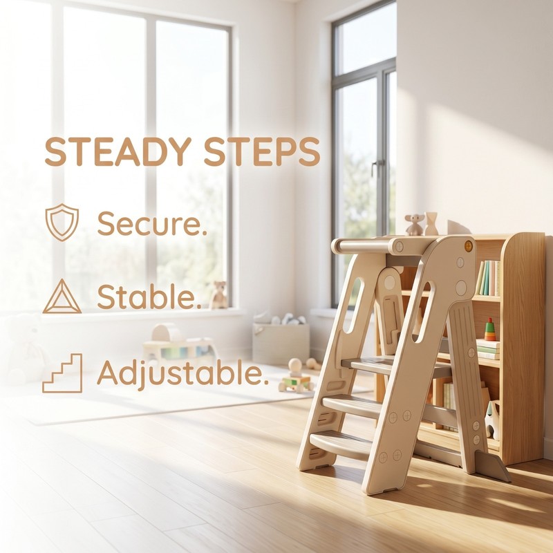Foldable Toddler Tower Kitchen Step Stool for Kids gallery
