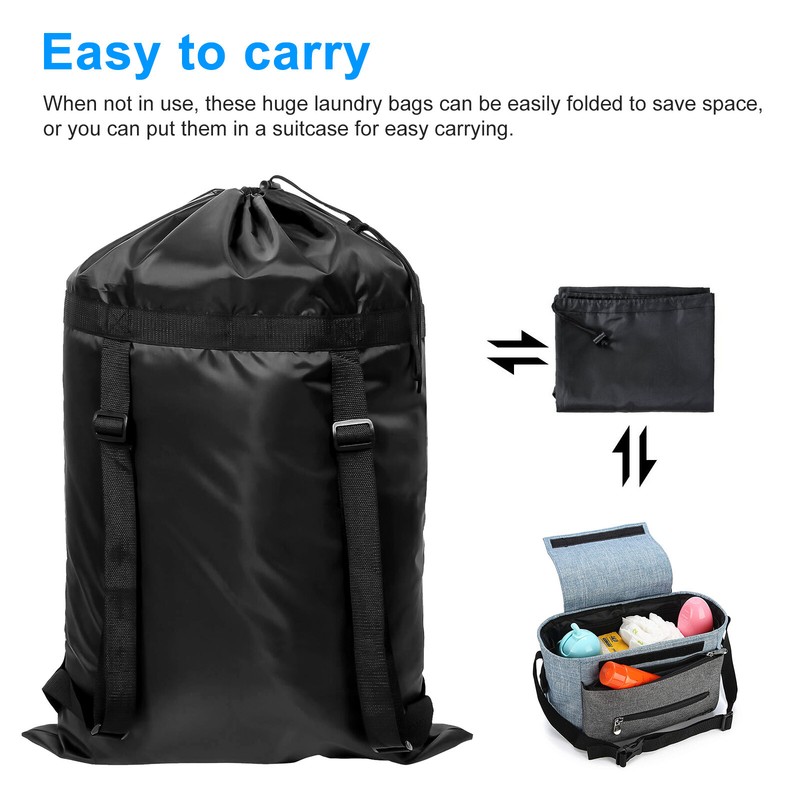 Extra Large Laundry Bag Backpack Heavy Duty Washing Clothes Drawstring 61x92 CM gallery
