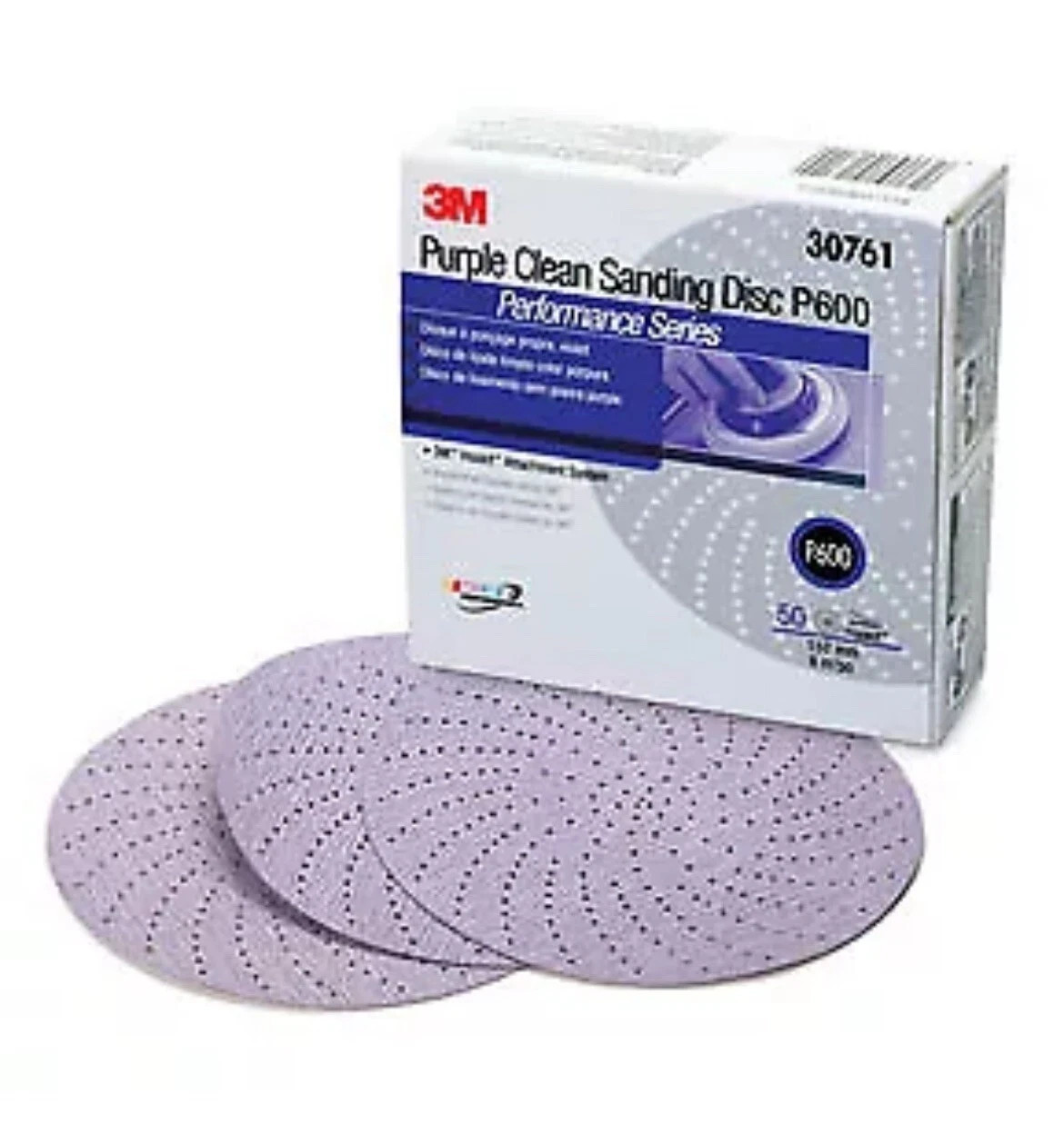 3M 30761 Purple Clean Sanding Hookit Disc 6” Sander Repair P600 Grit (50 Discs) gallery