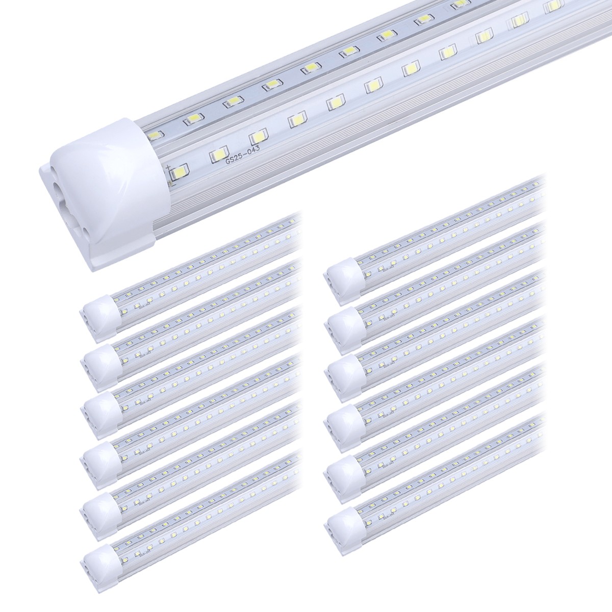 8' Linkable LED Shop Light, 8-Foot T8 Bulbs - 12 Pack Warehouse Lamp Fixtures gallery