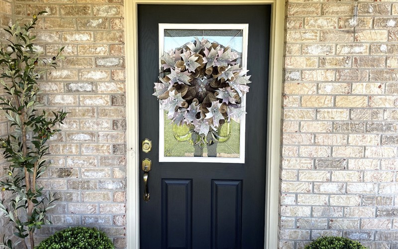 Lavender Dragonfly Spring Summer Fall Deco Mesh Wreath, Farmhouse Cottage Decor gallery