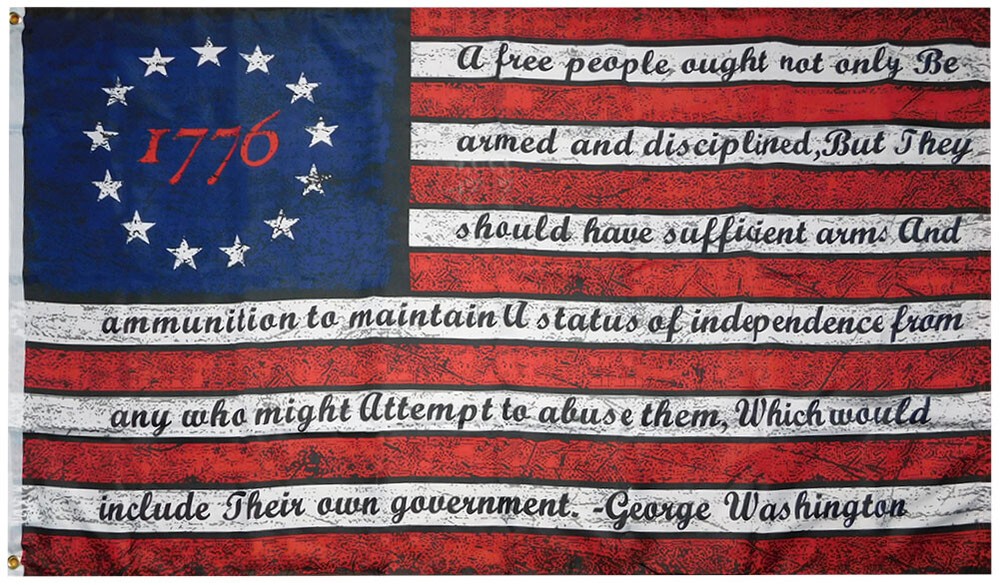 1776 George Washington 2nd Amendment 3' x 5' Flag USA Liberty Betsy Ross Banner