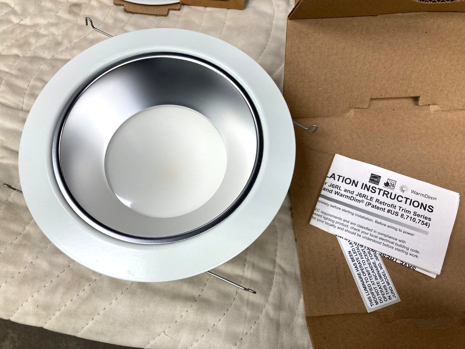 Qty 7 Juno Lighting WARM 3500 K LED 6" Retrofit Recess Trims - Lot of 7 Pcs. NIB gallery