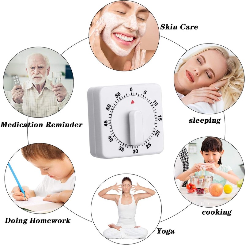 2*Square 60 Minute Mechanical Kitchen Timer,Egg Kitchen Cooking Timer Countdown gallery