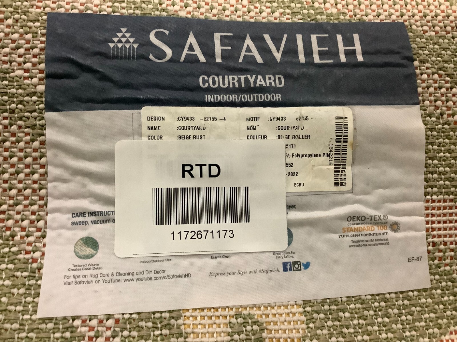 BEIGE / RUST 4'-0" x 5'-7" Flaw in Rug, Reduced Price 1172671173 CY9433-52755-4 gallery