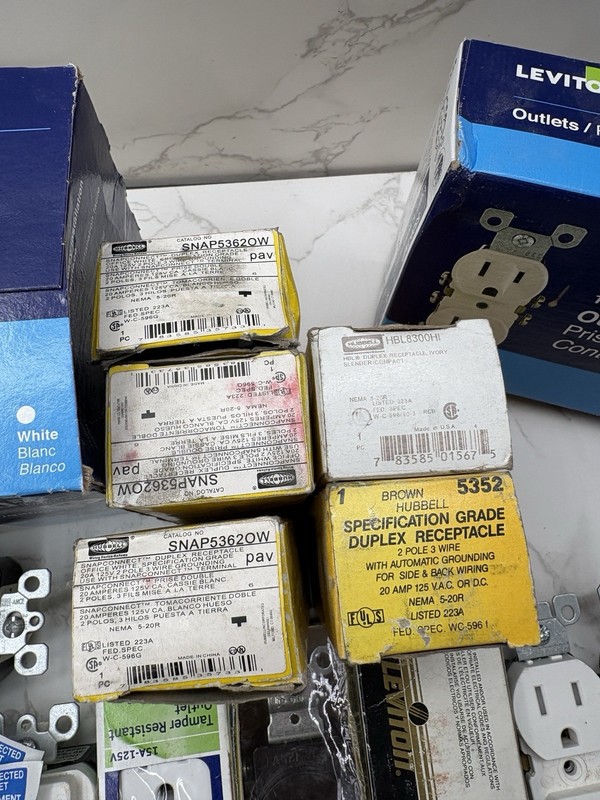 Electrical Components LOT 25+ OUTLETS, COVERS, TAMPER RESISTANT, GFCI, SWITCHES gallery