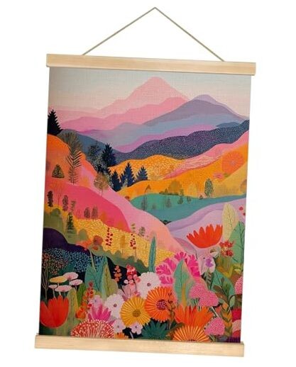 You found a duck Colorful Mountain Landscape Wall Art, Boho Colorful-mountain gallery