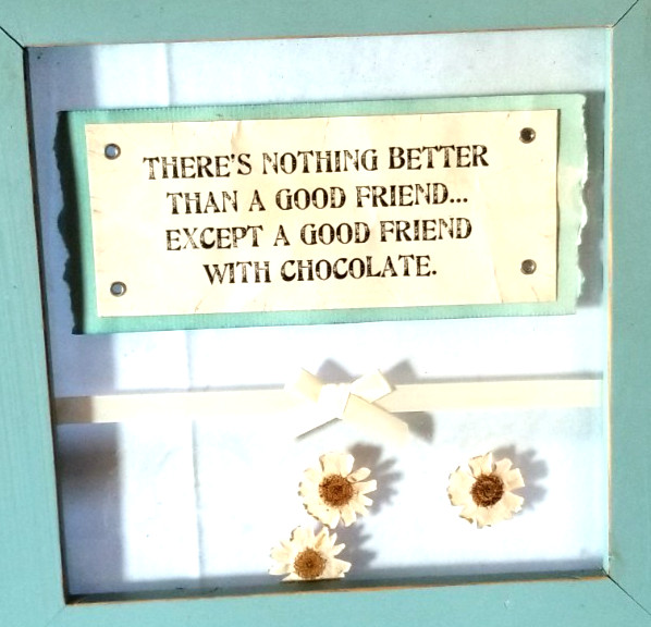 VTG Nothing Better Than A Good Friend & Chocolate Hanging Wall Decor Frame Gift gallery