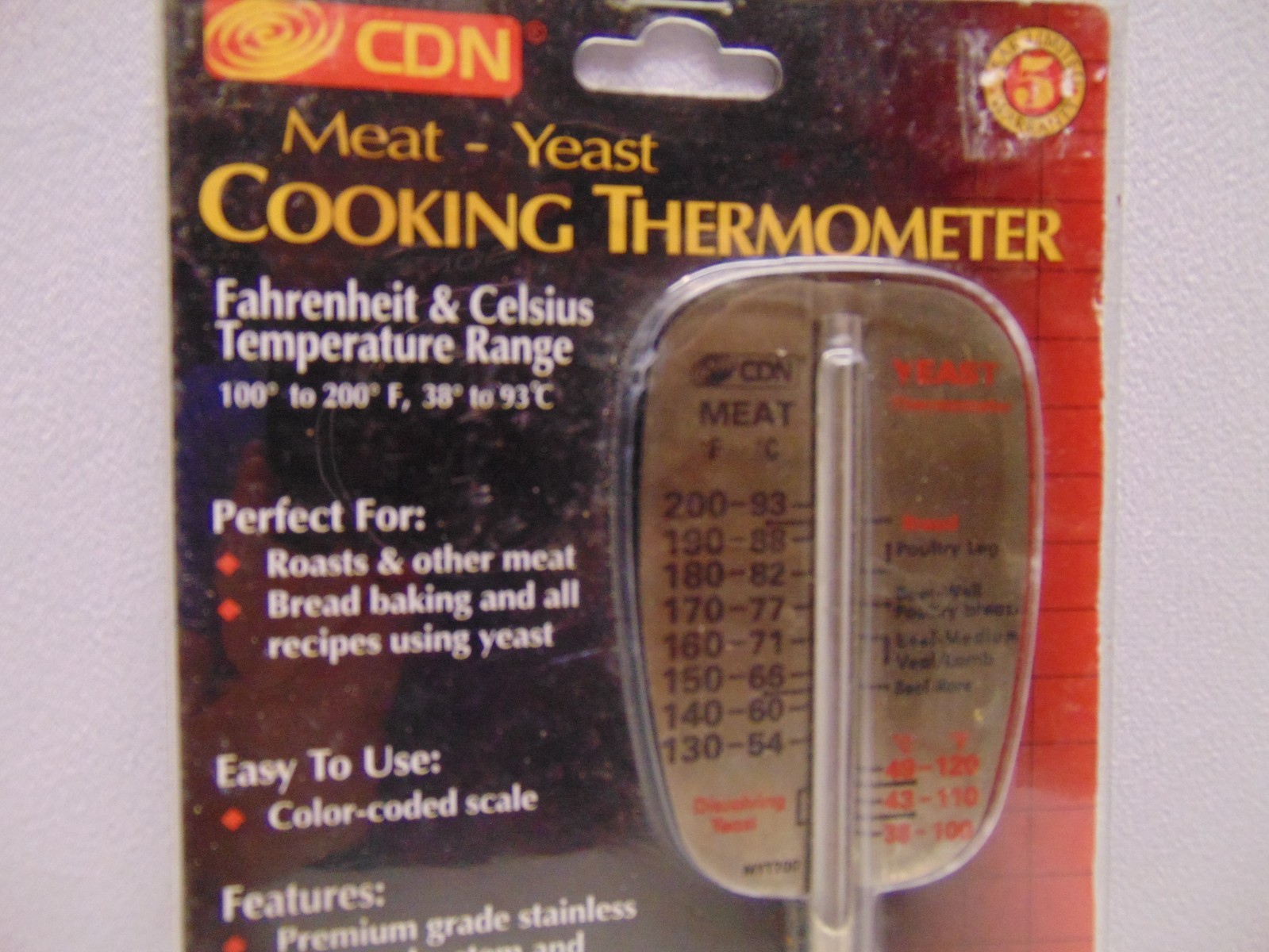 CDN Meat-Yeast Cooking Thermometer MYT200 200 F 93 C gallery