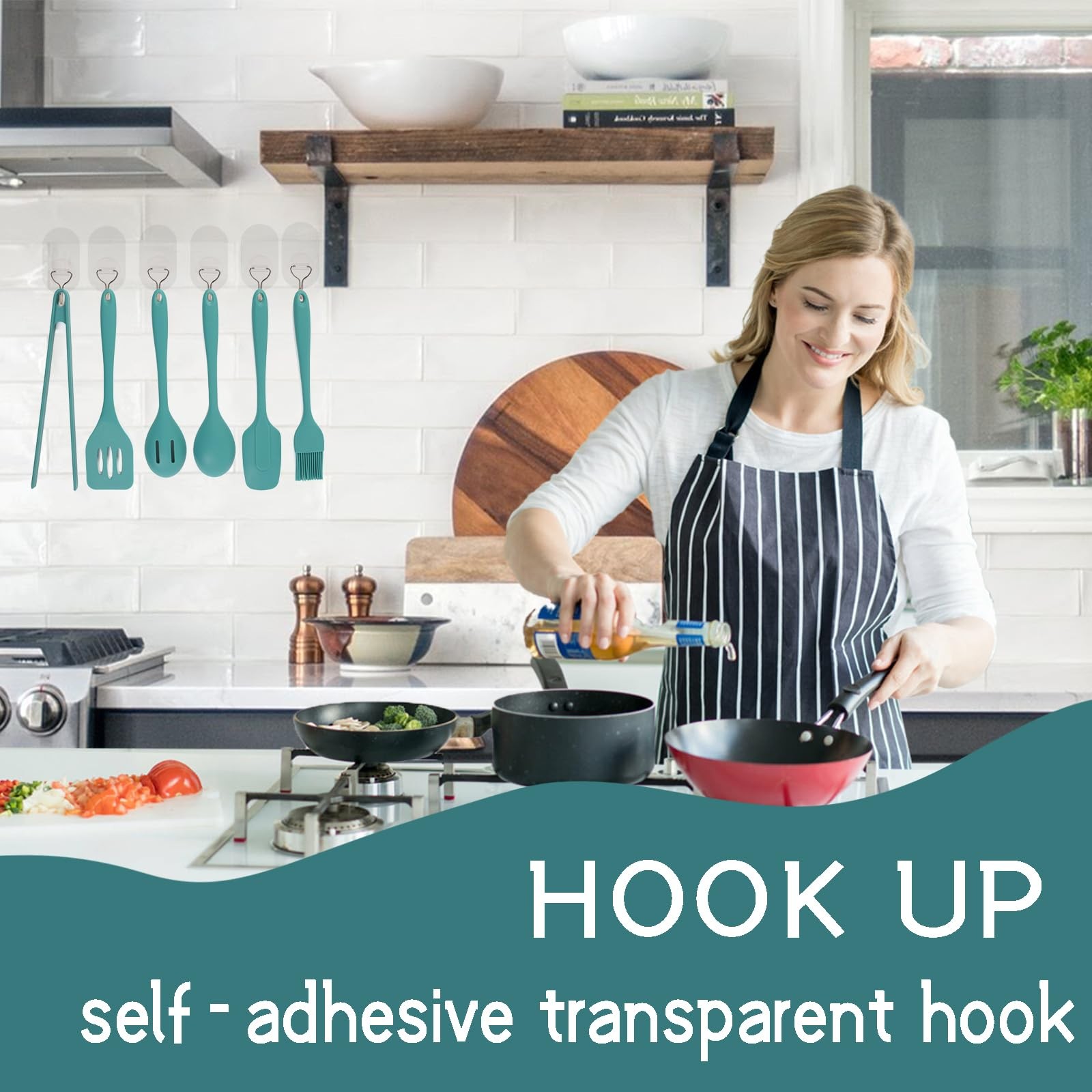 Adhesive Hooks Transparent 20 Pack Hooks Self Adhesive No Drilling Max 8kg Na... gallery