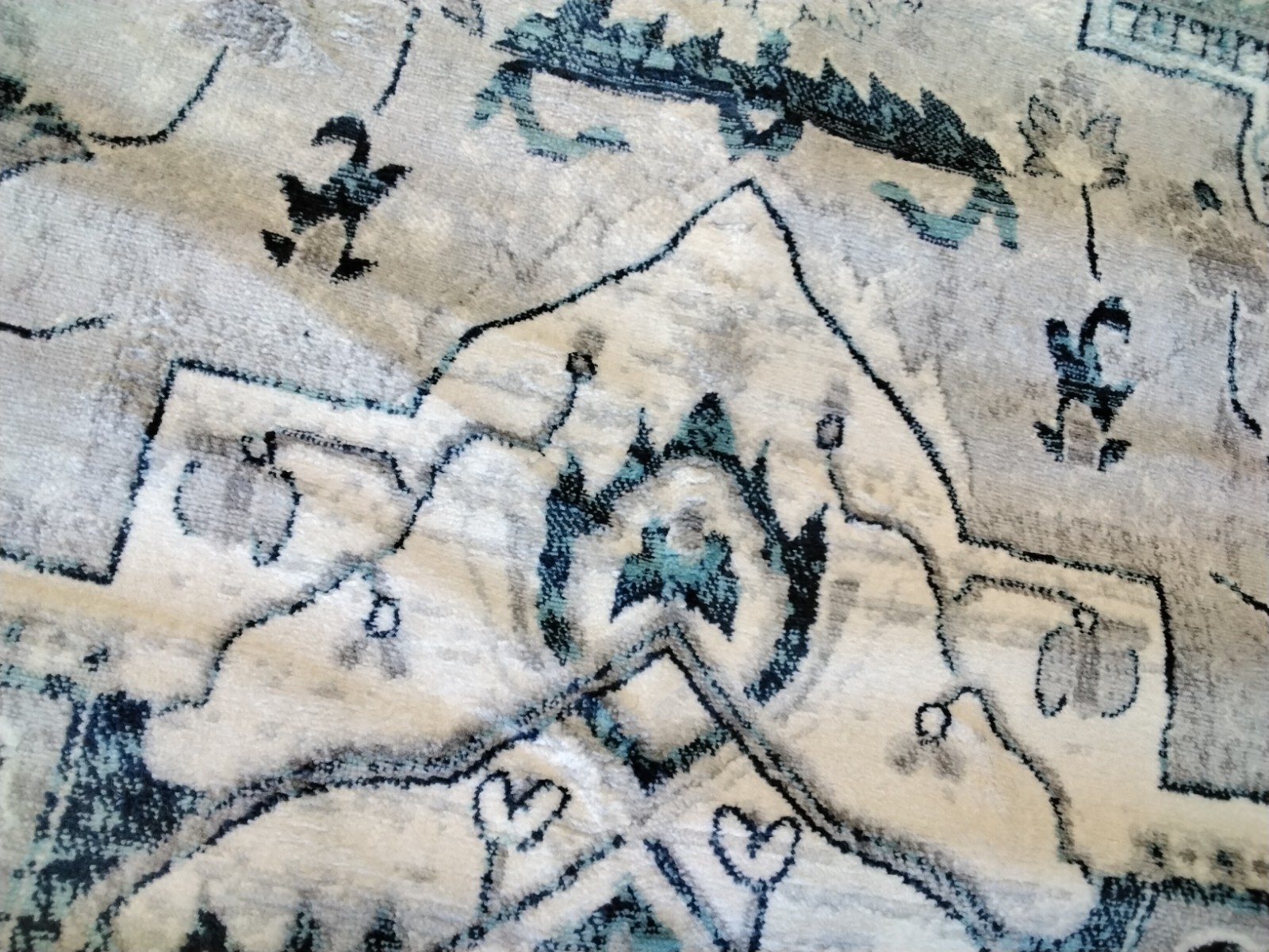 LT GREY / BLUE 9' X 9' Round Back Stain Rug, Reduced Price 1172753924 BNT851G-9R gallery