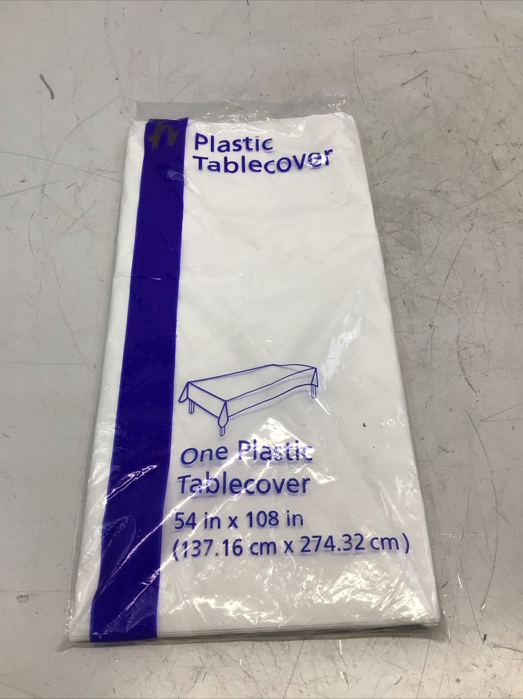 Tablecover Plastic Hoffmaster White 54in x 108in