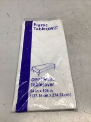 Tablecover Plastic Hoffmaster White 54in x 108in