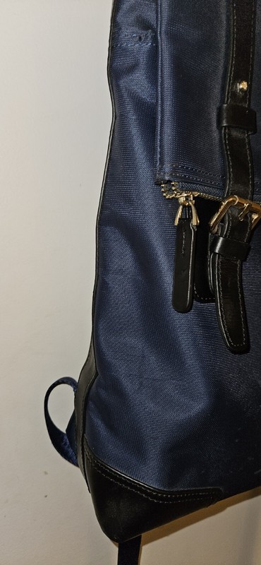 Hotwind  Blue  Canvas  With  Black Leather  Trim Backpack 3