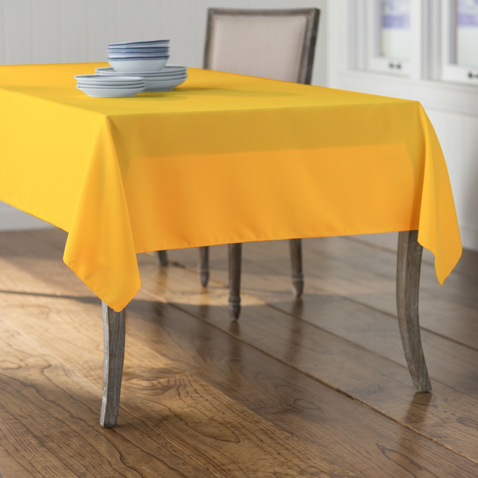 LA Linen Polyester Poplin Rectangular Tablecloth, 60 by 120-Inch. Made in USA gallery