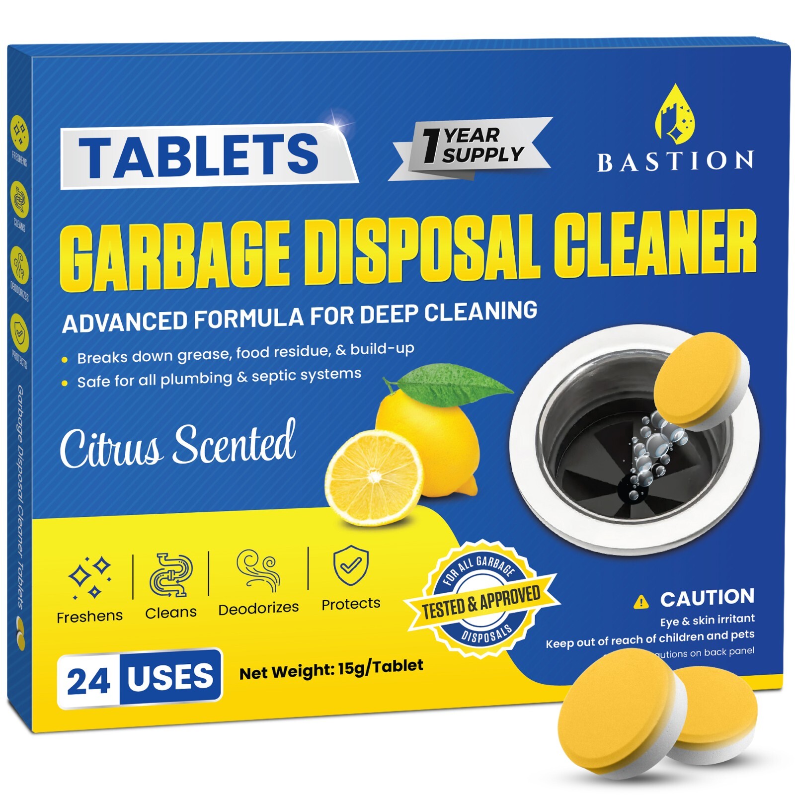Foaming Garbage Disposal Cleaner Deodorizer Tablets - 24 Pack (1 Year Supply) gallery