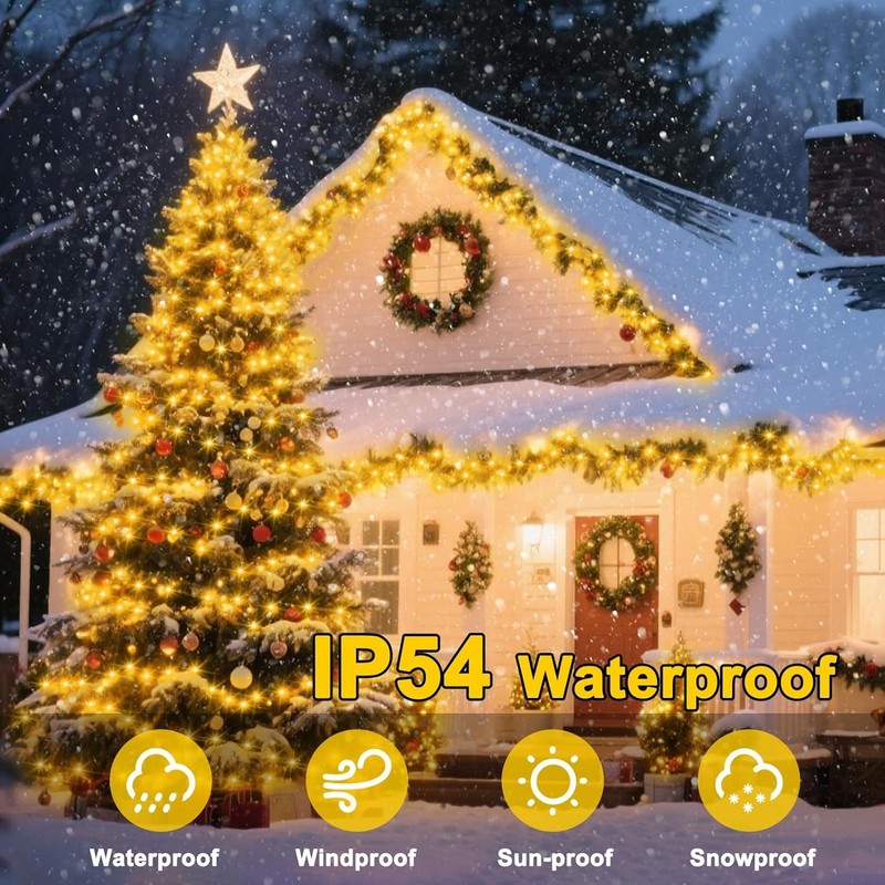 400 LED Christmas String Lights, Connectable Extra Long Clear White Warm White gallery
