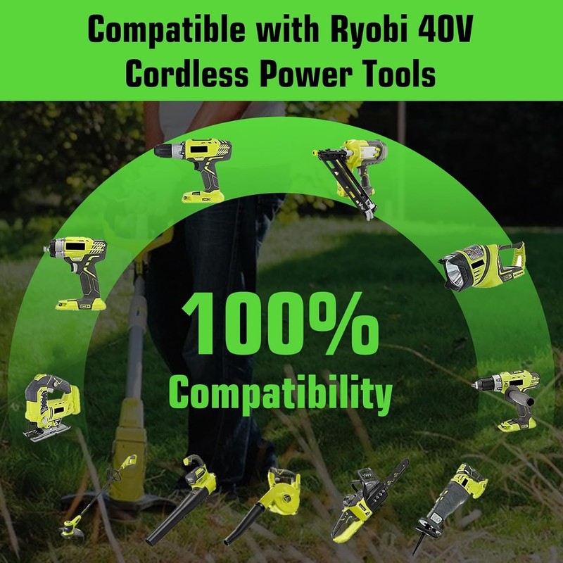 7500mAh Extend Capacity Replacement for Ryobi 40V Battery Compatible with Ryobi gallery
