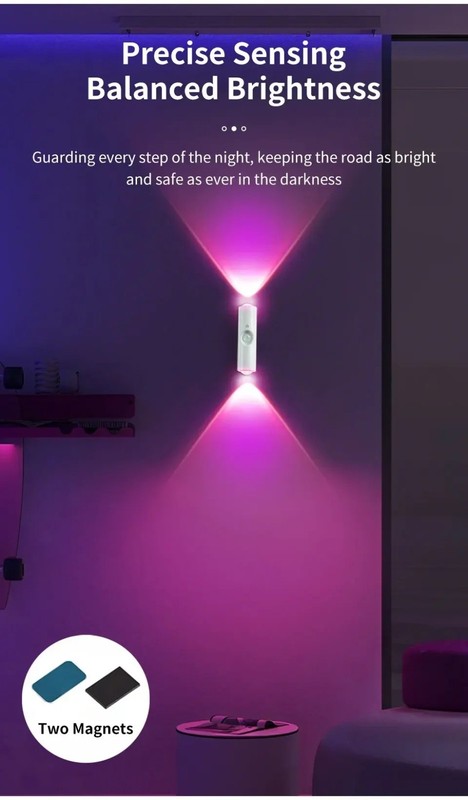 Double-head LED Night Light With Motion Sensor Rechargeable Magnetic Wall Lamp gallery