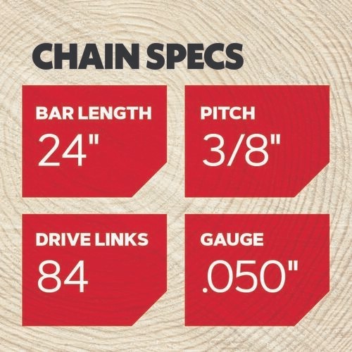 24" Full Chisel Chain for Echo CS-590 Timber Wolf, CS-7310PW, 72LGX084G gallery