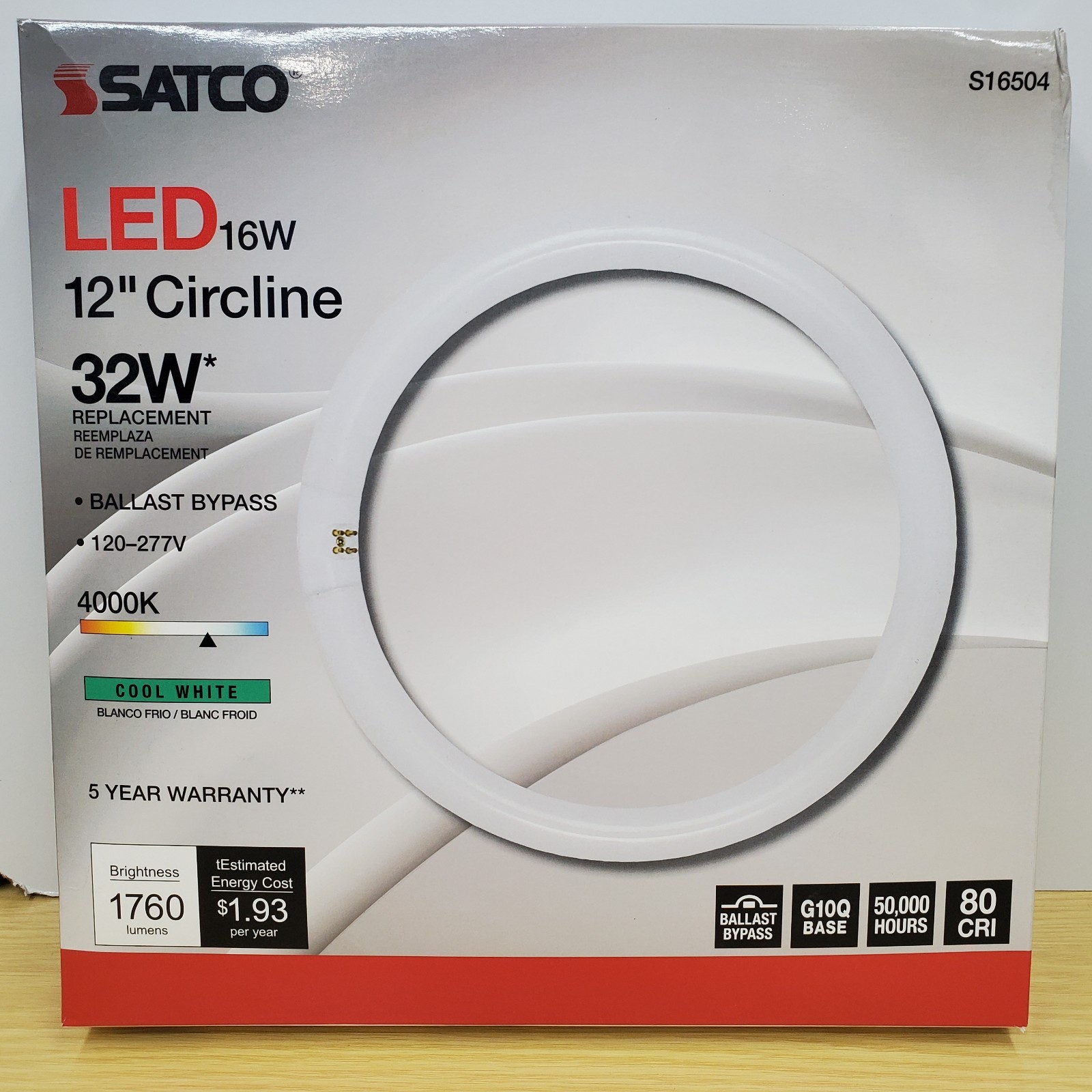 Satco 12" LED CFL Replacement Circline T9 Bulb 16W 4-Pin G10Q 4000K 1760 Lumen gallery