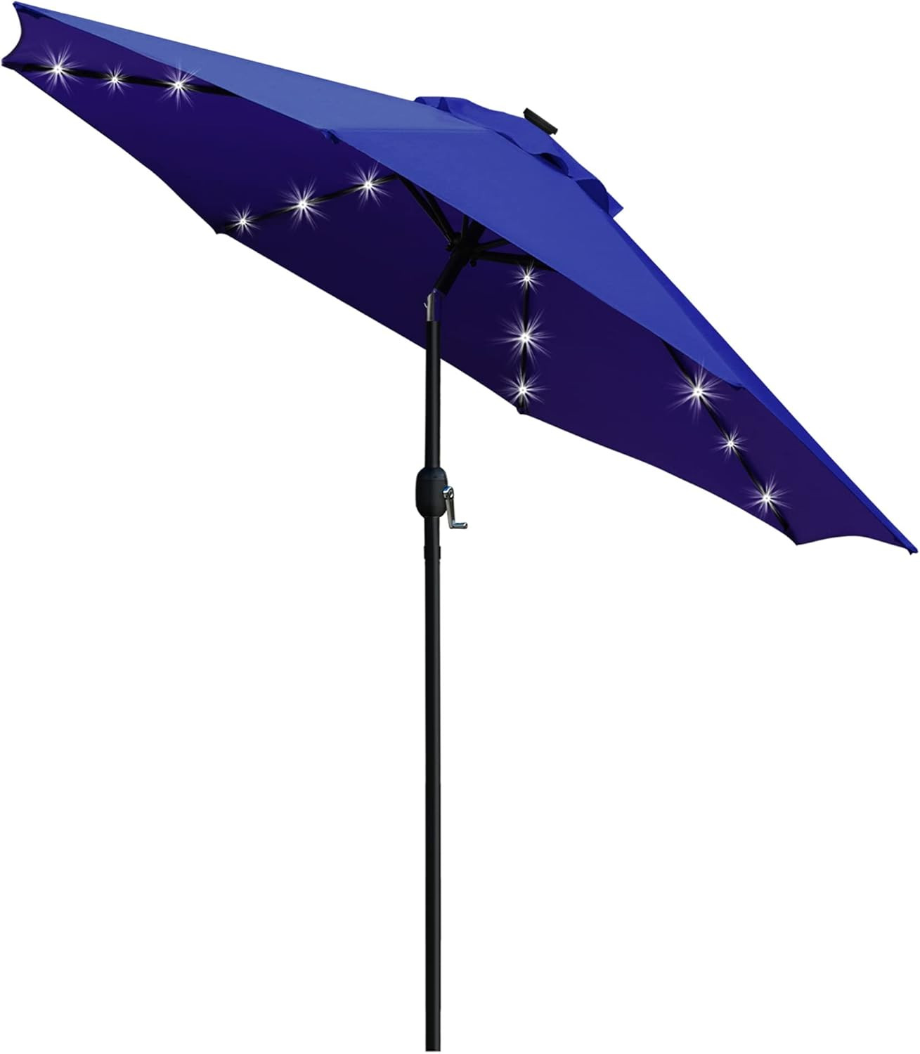 9' Solar LED Lighted Patio Umbrella with 8 Ribs/Tilt Adjustment and Crank Lift S gallery