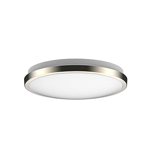 DYMOND 10 Inch LED Flush Mount Ceiling Light Fixture Dimmable Brushed Nickel 400 gallery