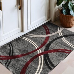 Red Rectangular Area Rug 2 7 x 4 Soft Durable Machine Made for Indoor Spaces