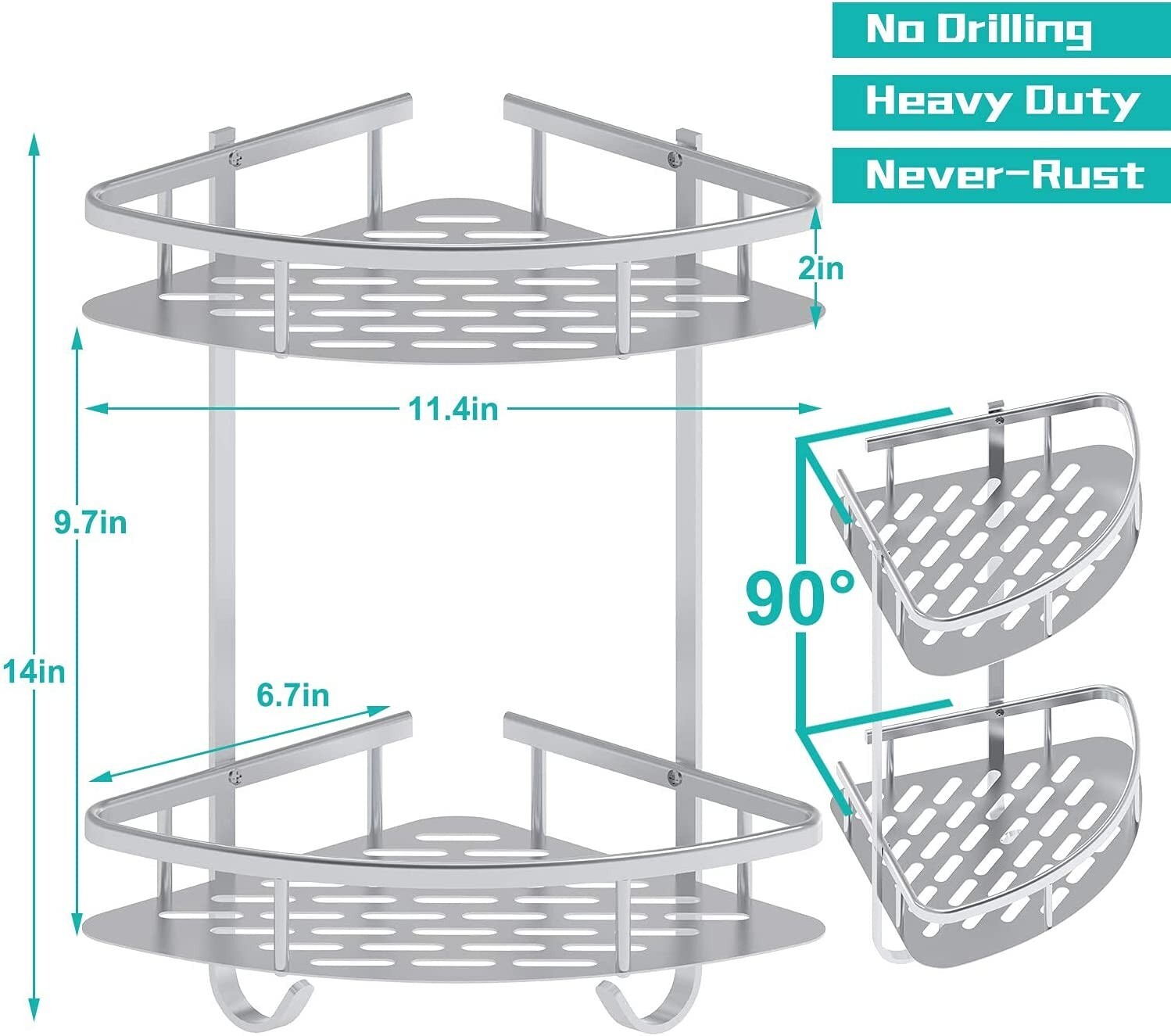 Shower Caddy Shelf Bathroom Corner Bath Rack Storage Holder Organizer gallery