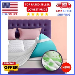 Queen Cooling Mattress Topper 4″ – Dual-Layer Memory Foam with Soft Cover Gel