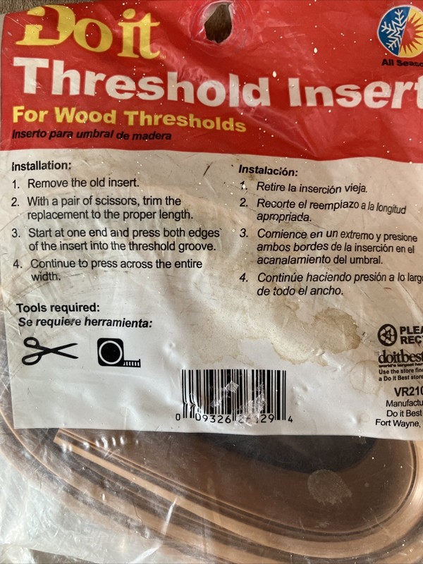 Do it 1-1/2" x 36" Threshold Insert Vr21002 For Wood Thresholds Nos gallery