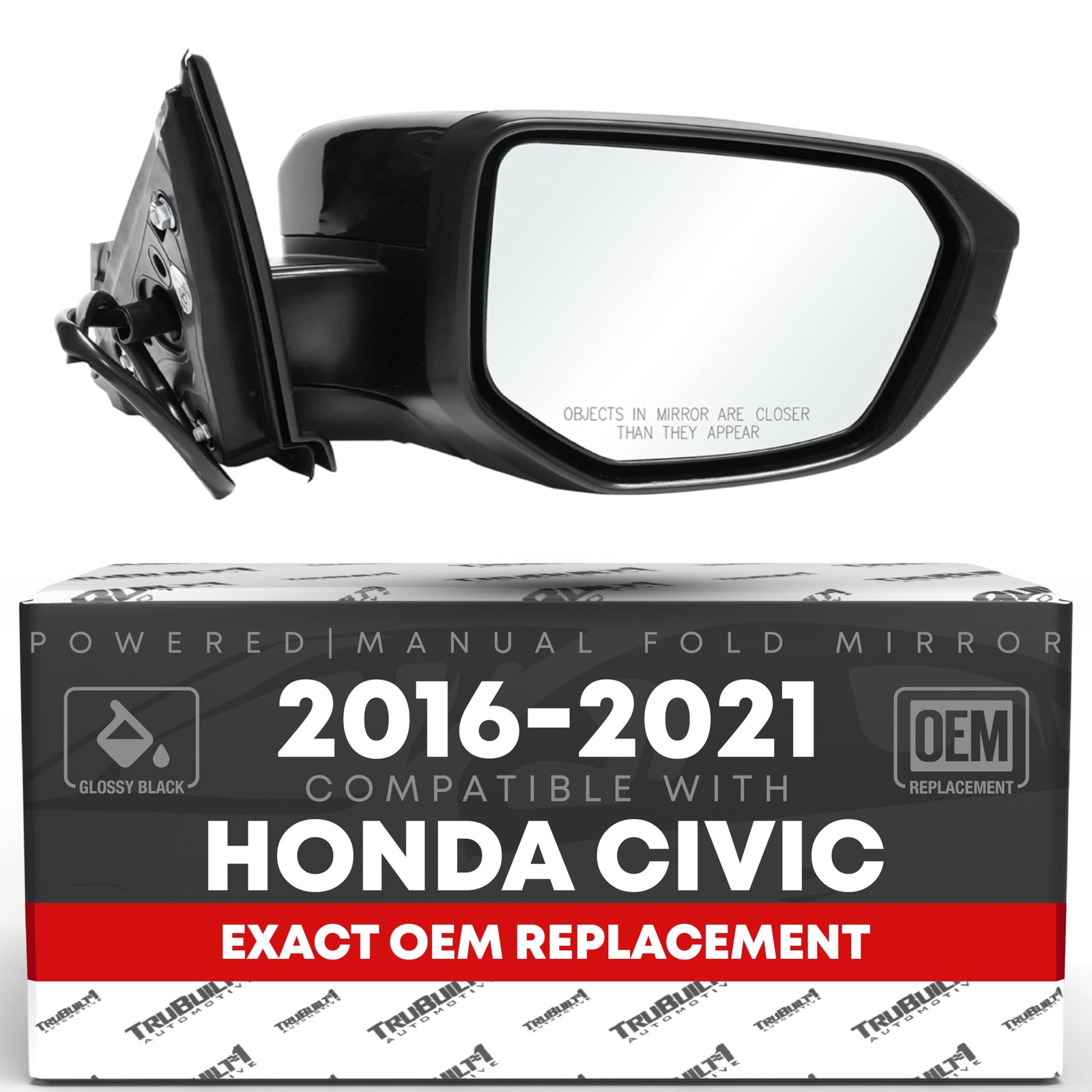 Passenger Side Mirror Replacement - Compatible with 2016-2021 Honda Civic - P... gallery
