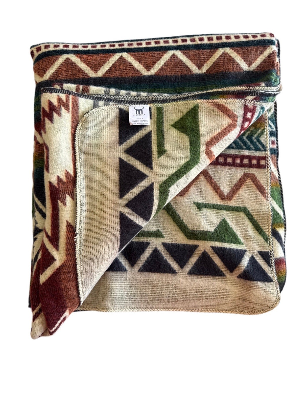Alpaca Blanket - Cozy Colorful Native Pattern Throw - Made in Ecuador - 20264 gallery