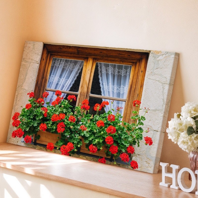Wall Art Charming Rustic Window Framed In Rich Brown Wood, Showcasing A Delicate gallery