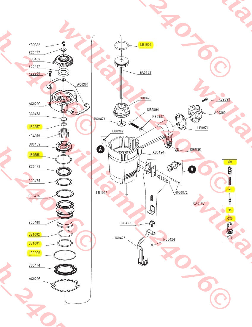 Senco RoofPro 450 O-ring rebuild kit gallery
