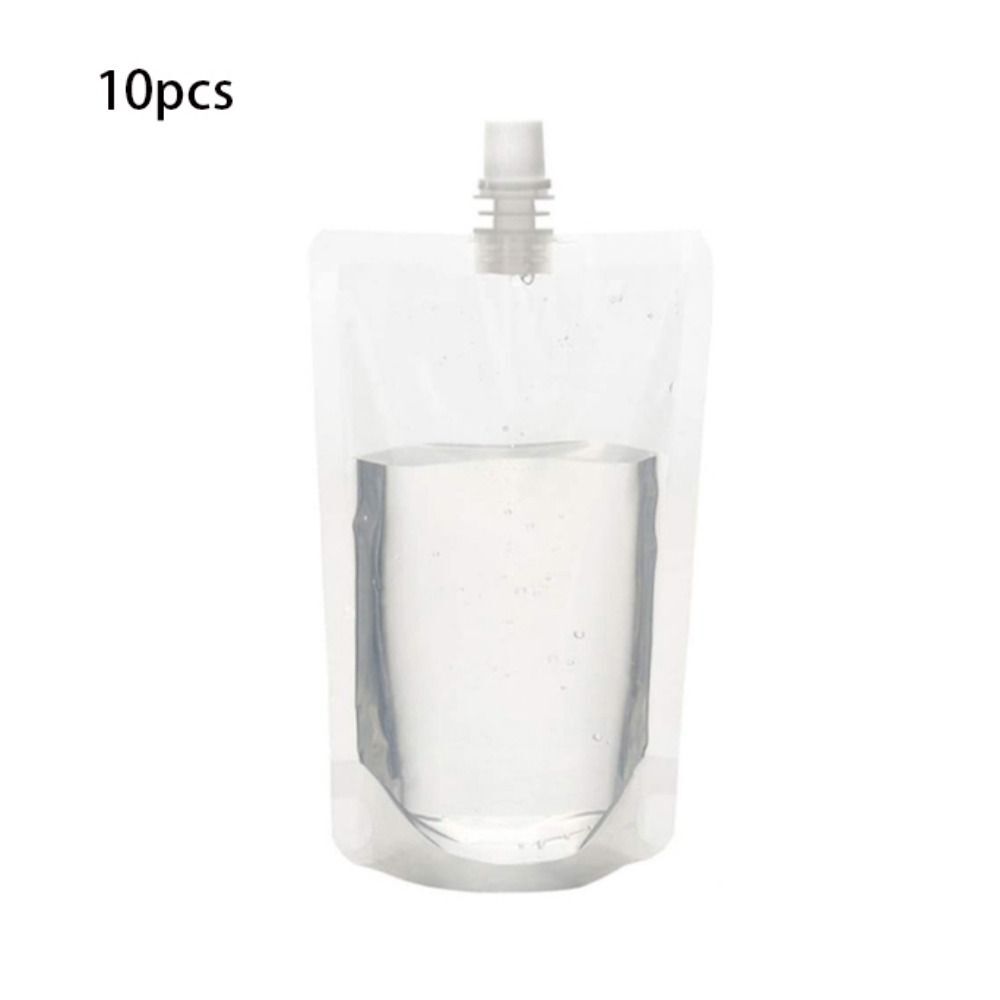 10x 100-500ml Plastic Stand Up Bag Booze Bottle Travel Festival Drink Pouch Beve gallery