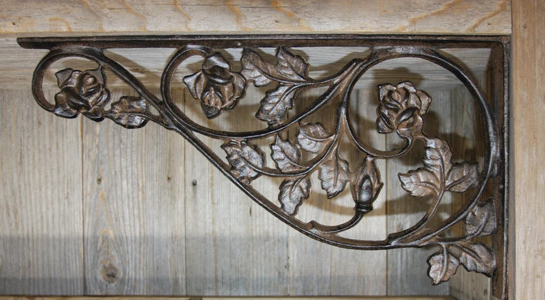 1-EXTRA LARGE ROSE Shelf Bracket,Garden Decor,Corner Corbels,Country Home Decor gallery