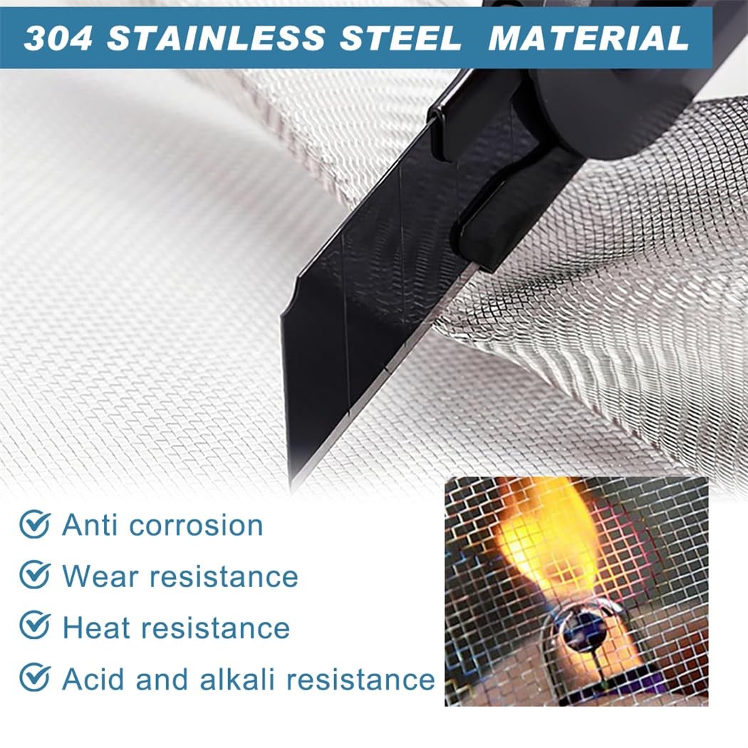 Wire Mesh Screen Stainless Steel Metal Vent 15'' x 78.7‘’ Silver gallery