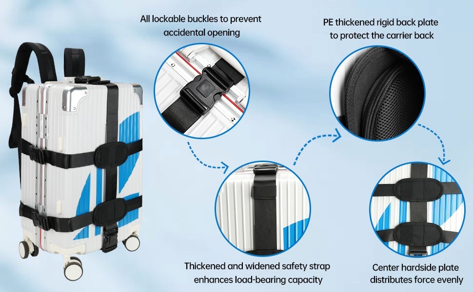 Backpack Carrying System with Adjustable Strap – for tool case or hand baggage. 4