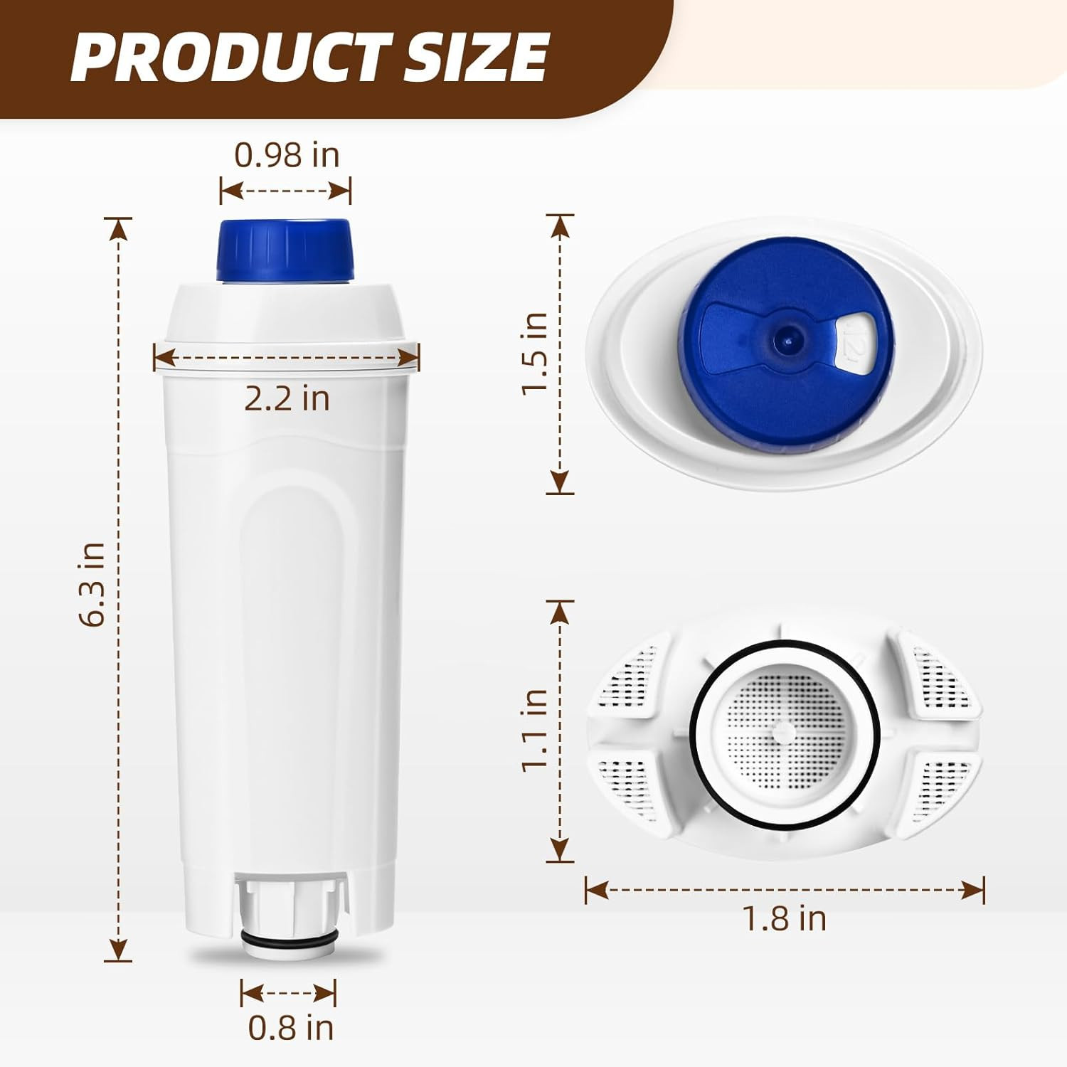 Coffee Machine Water Filter Compatible with Delonghi Filter DLSC002,ECAM, ESAM, gallery