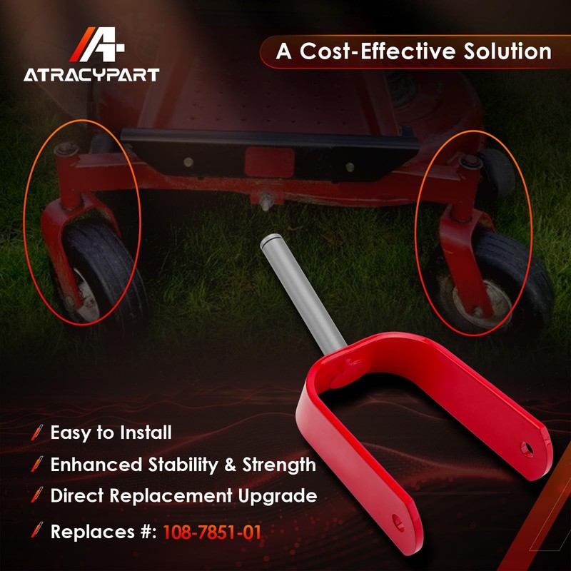 ATRACYPART Caster Fork Assembly, Compatible with Toro 108-7851-01 Red gallery