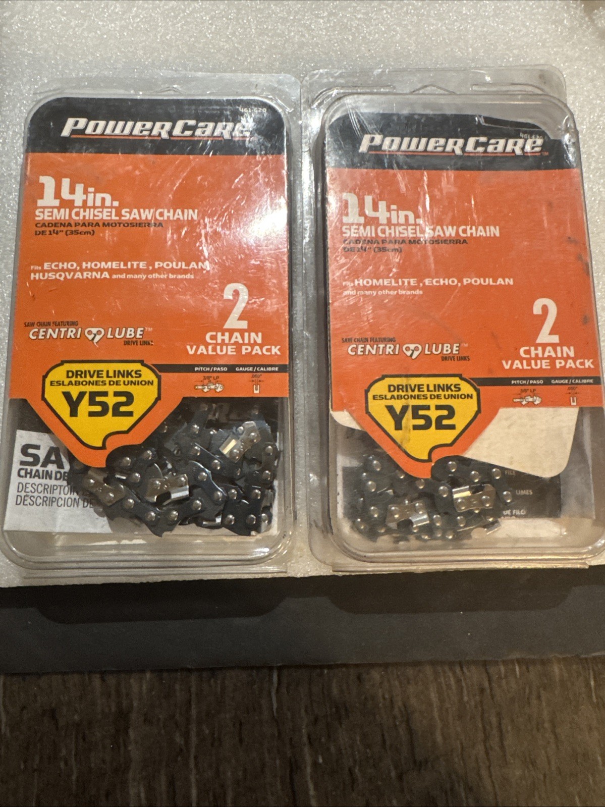 2 PowerCare 14" Y52 Chainsaw Chain-Fits Echo, Homelite, Poulan + More New Open gallery