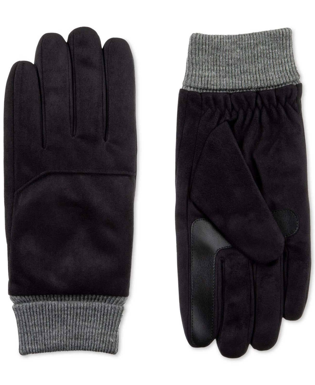 Isotoner Men's Winter Gloves Gray Large SmartDri Fleece Black L gallery