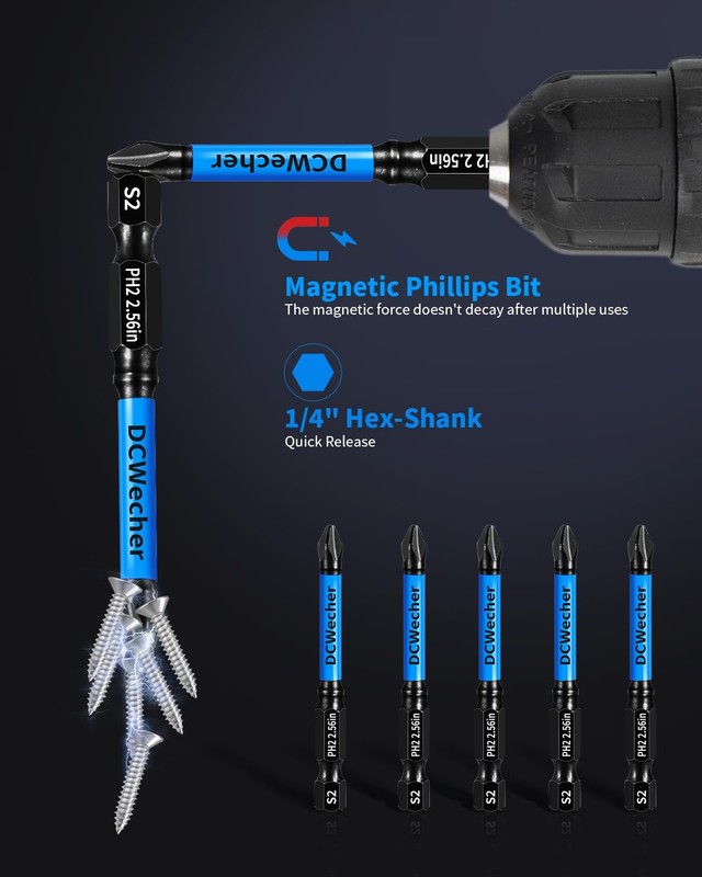 10-Pack 2 Phillips Bits for Impact Driver, 2.5-Inch Magnetic Drill Screwdriver B gallery
