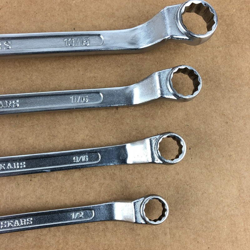 Sears Offset Double Box End Wrench Set 12 Pt BF 1/2"-13/16" SAE Craftsman Japan gallery