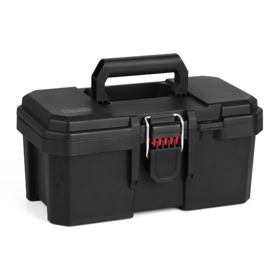 Hyper Tough 13-Inch Toolbox – Heavy-Duty Resin Storage with Padlock Security gallery