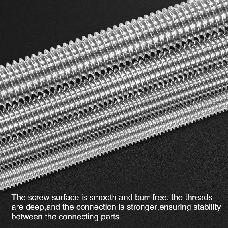 12-Pack Fully Threaded Rod, M5x80mm Stainless Steel Right Hand Thread Bar Studs gallery